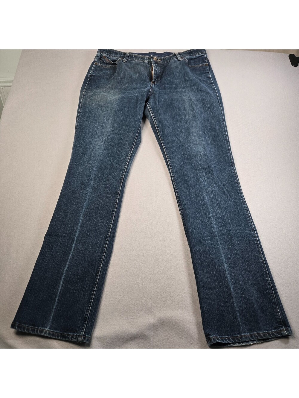Wrangler Q-Baby Womens 15/16x36 Ultimate Riding Jeans Stretch Blue Denim Bootcut